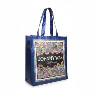 Johnny Was Reusable Blue Large Shopping Tote Bag